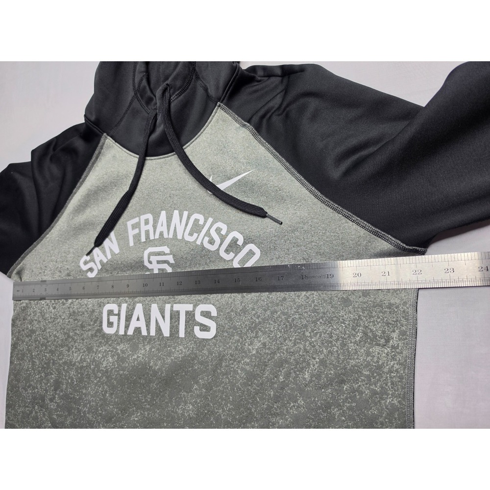 Nike Dri Fit San Francisco Giants Baseball Hoodie Men L Gray Black Raglan Sleeve - Picture 5 of 7